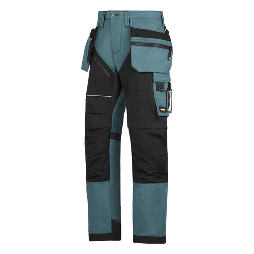 Snickers 6202 RuffWork, Work Trousers+ Holster Pockets Petrol Blue - KNEE PAD TROUSERS