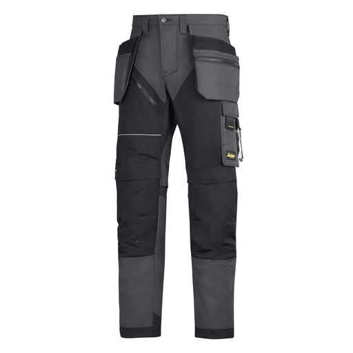 Snickers 6202 RuffWork, Work Trousers+ Holster Pockets Steel Grey/Black - KNEE PAD TROUSERS