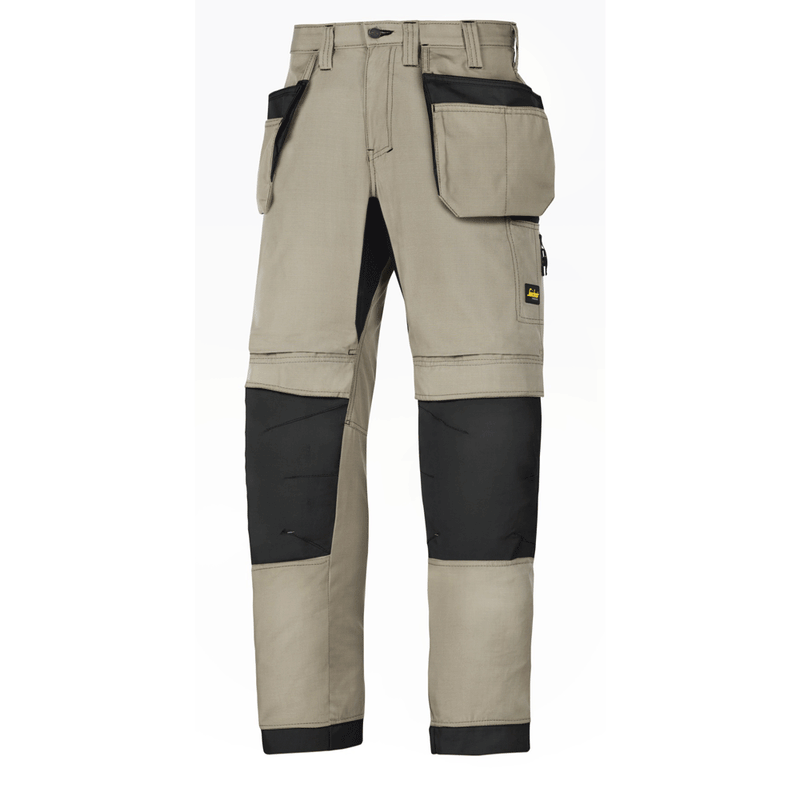 Snickers 6207 LiteWork, 37.5® Work Trousers Holster Pockets Khaki/Black - KNEE PAD TROUSERS