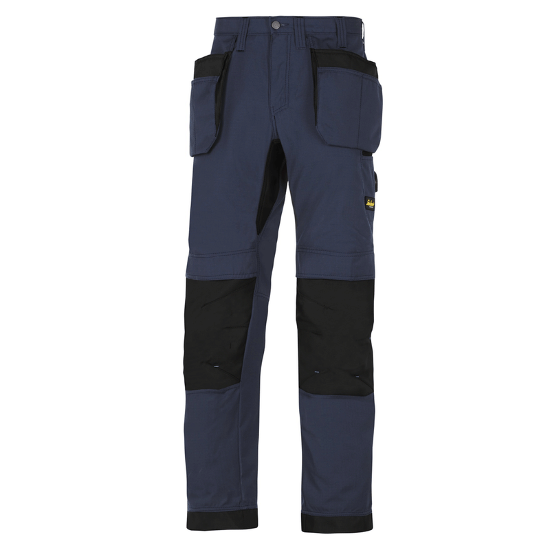 Snickers 6207 LiteWork, 37.5® Work Trousers Holster Pockets Navy Blue/Black - KNEE PAD TROUSERS