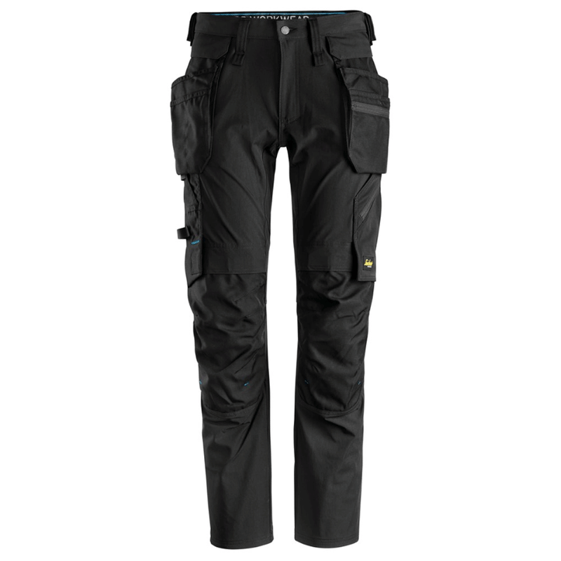 Snickers 6208 LiteWork, Detachable Holster Pocket Kneepad Work Trousers Black - KNEE PAD TROUSERS