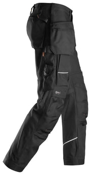 Snickers 6214 RuffWork, Canvas+ Holster Pocket Work Trousers Black - KNEE PAD TROUSERS