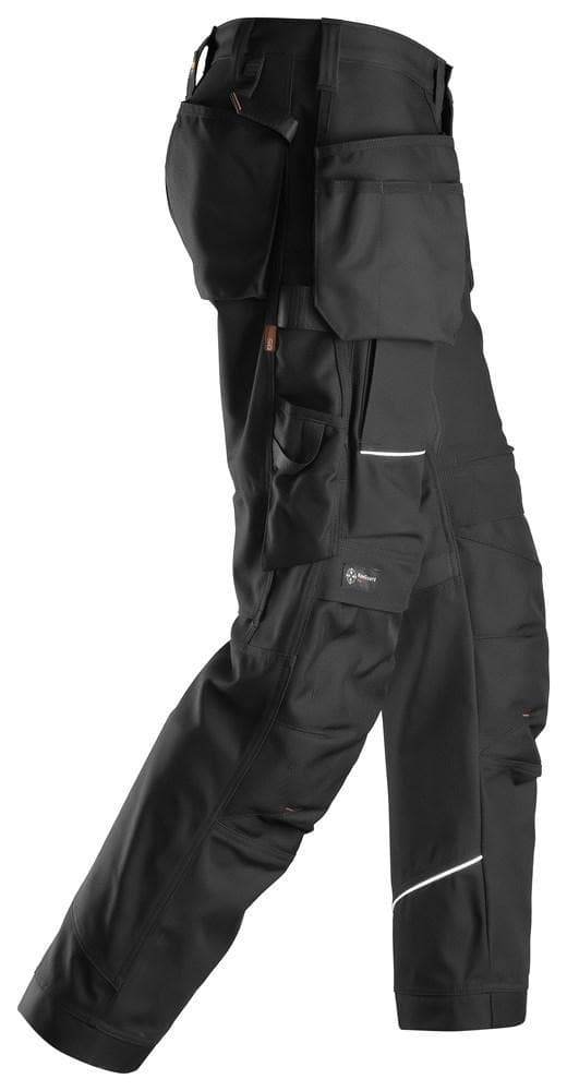 Snickers 6214 RuffWork, Canvas+ Holster Pocket Work Trousers Black - KNEE PAD TROUSERS