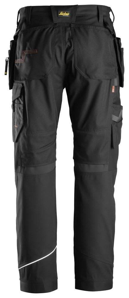 Snickers 6214 RuffWork, Canvas+ Holster Pocket Work Trousers Black - KNEE PAD TROUSERS