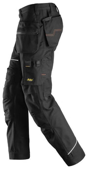 Snickers 6214 RuffWork, Canvas+ Holster Pocket Work Trousers Black - KNEE PAD TROUSERS