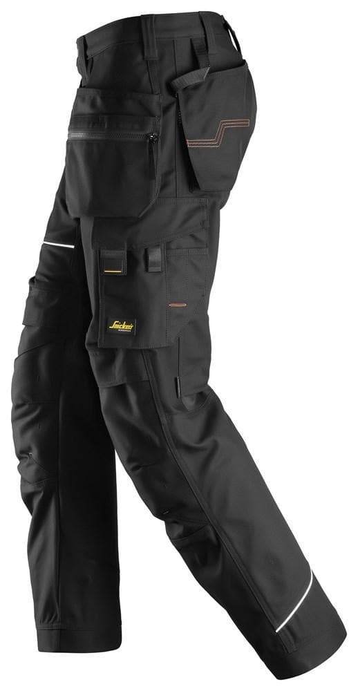 Snickers 6214 RuffWork, Canvas+ Holster Pocket Work Trousers Black - KNEE PAD TROUSERS