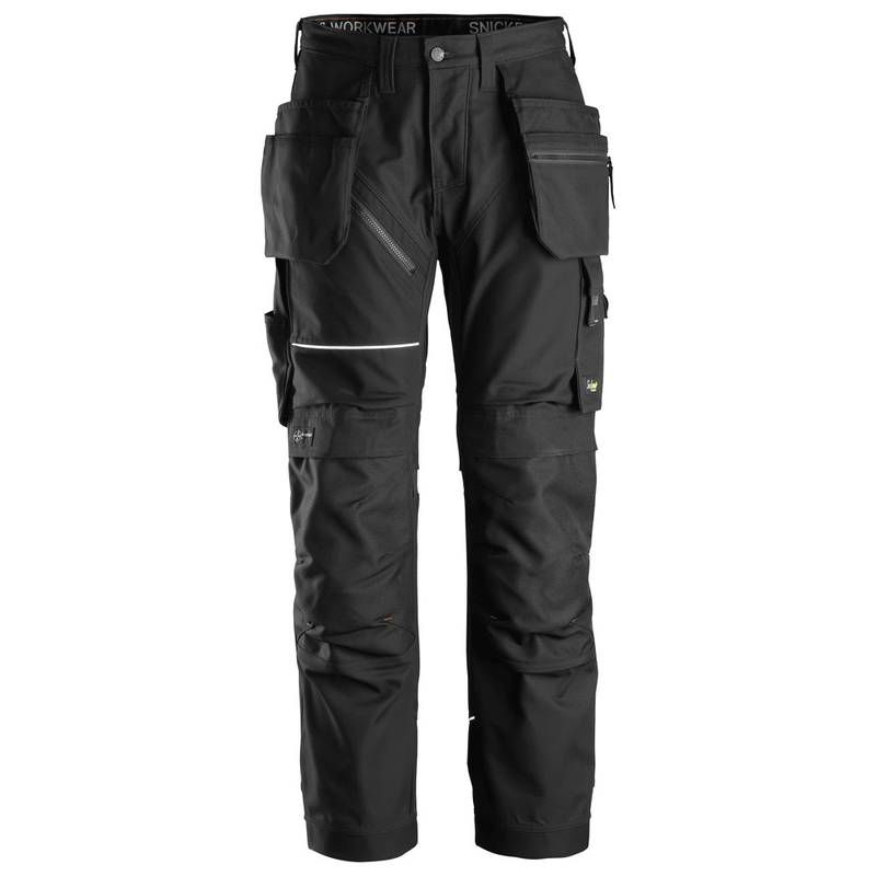 Snickers 6214 RuffWork, Canvas+ Holster Pocket Work Trousers Black - KNEE PAD TROUSERS