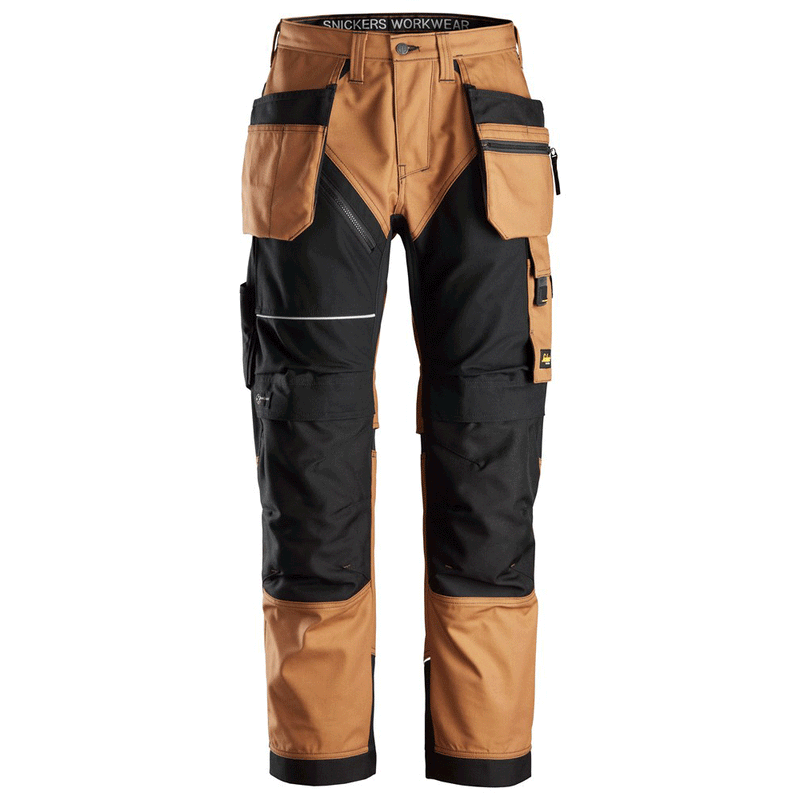 Snickers 6214 RuffWork, Canvas+ Holster Pocket Work Trousers Brown - KNEE PAD TROUSERS