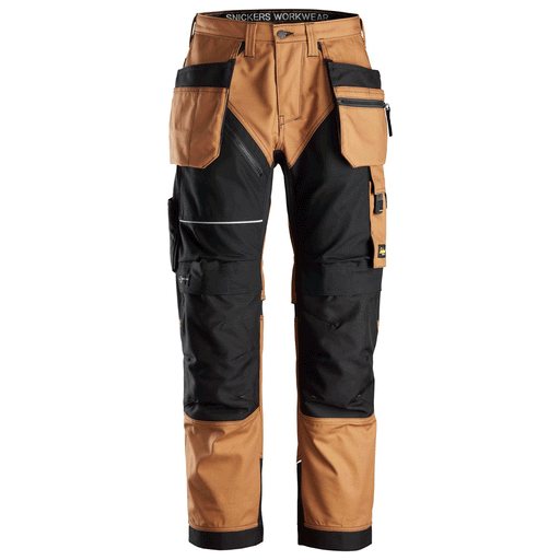 Snickers 6214 RuffWork, Canvas+ Holster Pocket Work Trousers Brown - KNEE PAD TROUSERS