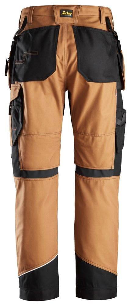 Snickers 6214 RuffWork, Canvas+ Holster Pocket Work Trousers Brown - KNEE PAD TROUSERS