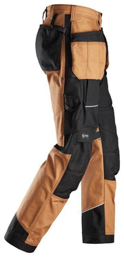 Snickers 6214 RuffWork, Canvas+ Holster Pocket Work Trousers Brown - KNEE PAD TROUSERS