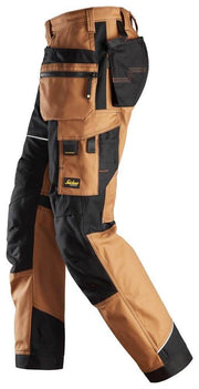 Snickers 6214 RuffWork, Canvas+ Holster Pocket Work Trousers Brown - KNEE PAD TROUSERS