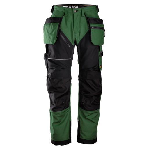 Snickers 6214 RuffWork, Canvas+ Holster Pocket Work Trousers Forest Green - KNEE PAD TROUSERS