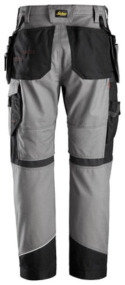 Snickers 6214 RuffWork, Canvas+ Holster Pocket Work Trousers Grey - KNEE PAD TROUSERS