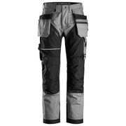 Snickers 6214 RuffWork, Canvas+ Holster Pocket Work Trousers Grey - KNEE PAD TROUSERS