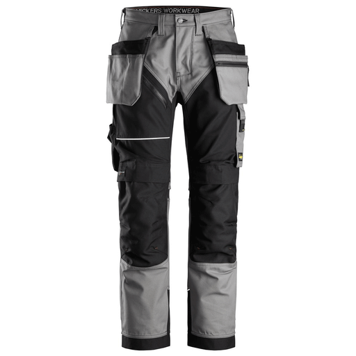 Snickers 6214 RuffWork, Canvas+ Holster Pocket Work Trousers Grey - KNEE PAD TROUSERS