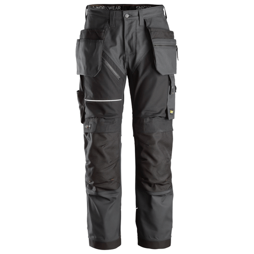 Snickers 6214 RuffWork, Canvas+ Holster Pocket Work Trousers Steel Grey - KNEE PAD TROUSERS