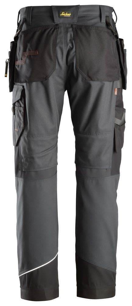 Snickers 6214 RuffWork, Canvas+ Holster Pocket Work Trousers Steel Grey - KNEE PAD TROUSERS