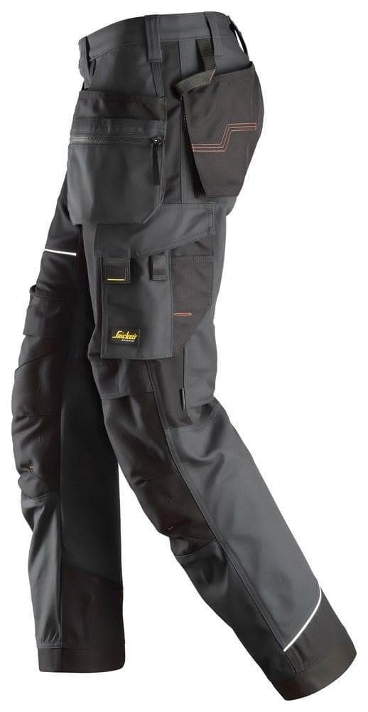 Snickers 6214 RuffWork, Canvas+ Holster Pocket Work Trousers Steel Grey - KNEE PAD TROUSERS