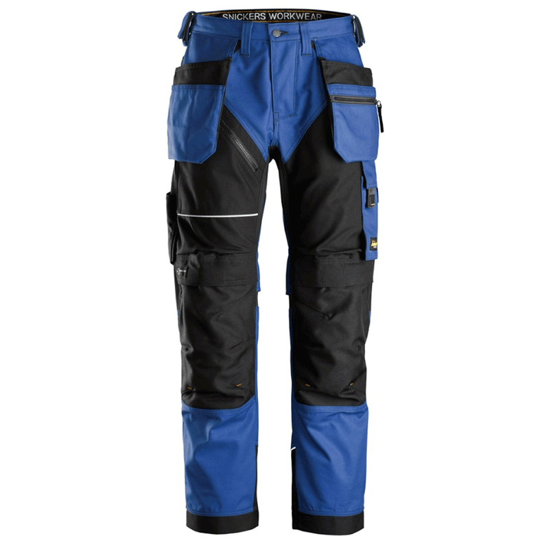 Snickers 6214 RuffWork, Canvas+ Holster Pocket Work Trousers True Blue - KNEE PAD TROUSERS