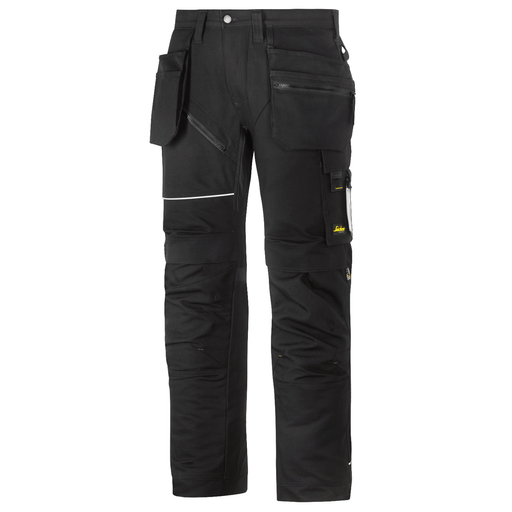 Snickers 6215 RuffWork Cotton, WorkTrousers+Holster Pockets Black - KNEE PAD TROUSERS