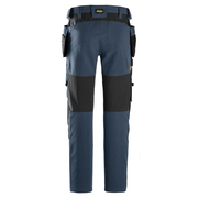Snickers 6218 AllroundWork Holster Pocket 4-Way Stretch Trousers Navy Blue - Apparel & Accessories > Clothing > Uniforms & Workwear > Contractor Pants & Coveralls KNEE PAD TROUSERS