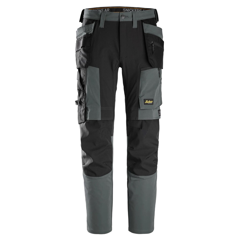 Snickers 6218 AllroundWork Holster Pocket 4-Way Stretch Trousers Steel Grey - Apparel & Accessories > Clothing > Pants > Cargo Pants KNEE PAD TROUSERS