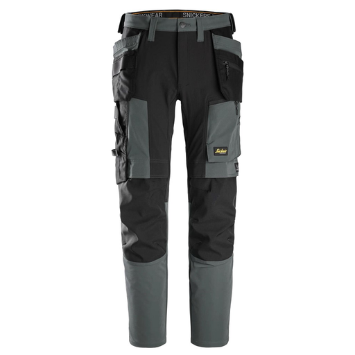 Snickers 6218 AllroundWork Holster Pocket 4-Way Stretch Trousers Steel Grey - Apparel & Accessories > Clothing > Pants > Cargo Pants KNEE PAD TROUSERS