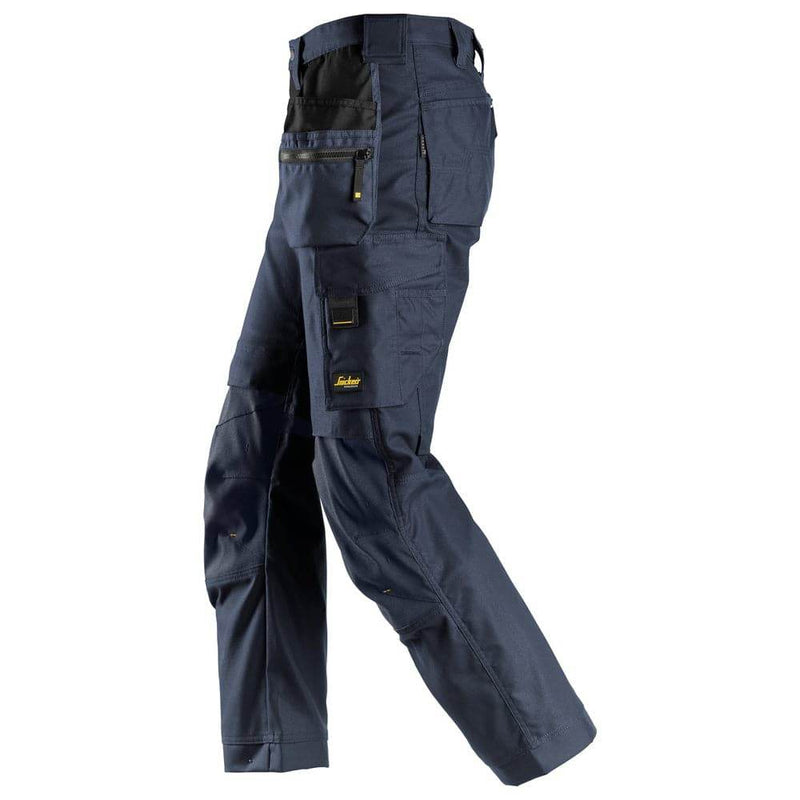Snickers 6224 AllroundWork, Canvas+ Stretch Work Trousers+ Holster Pockets Navy - KNEE PAD TROUSERS