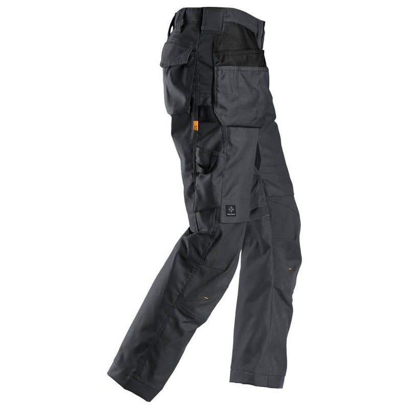 Snickers 6224 AllroundWork, Canvas+ Stretch Work Trousers+ Holster Pockets Steel Grey - KNEE PAD TROUSERS