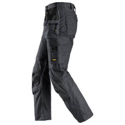 Snickers 6224 AllroundWork, Canvas+ Stretch Work Trousers+ Holster Pockets Steel Grey - KNEE PAD TROUSERS