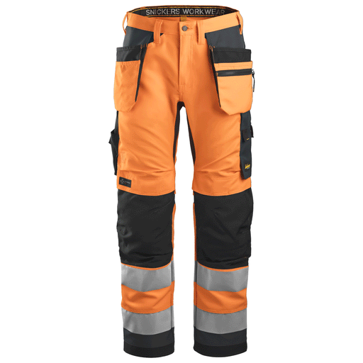 Snickers 6230 AllroundWork, Hi-Vis Trousers Holster Pockets+ CL2 Various Colours - HI-VIS TROUSERS