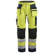 Snickers 6230 AllroundWork, Hi-Vis Trousers Holster Pockets+ CL2 Various Colours - HI-VIS TROUSERS