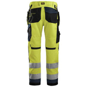 Snickers 6230 AllroundWork, Hi-Vis Trousers Holster Pockets+ CL2 Various Colours - HI-VIS TROUSERS