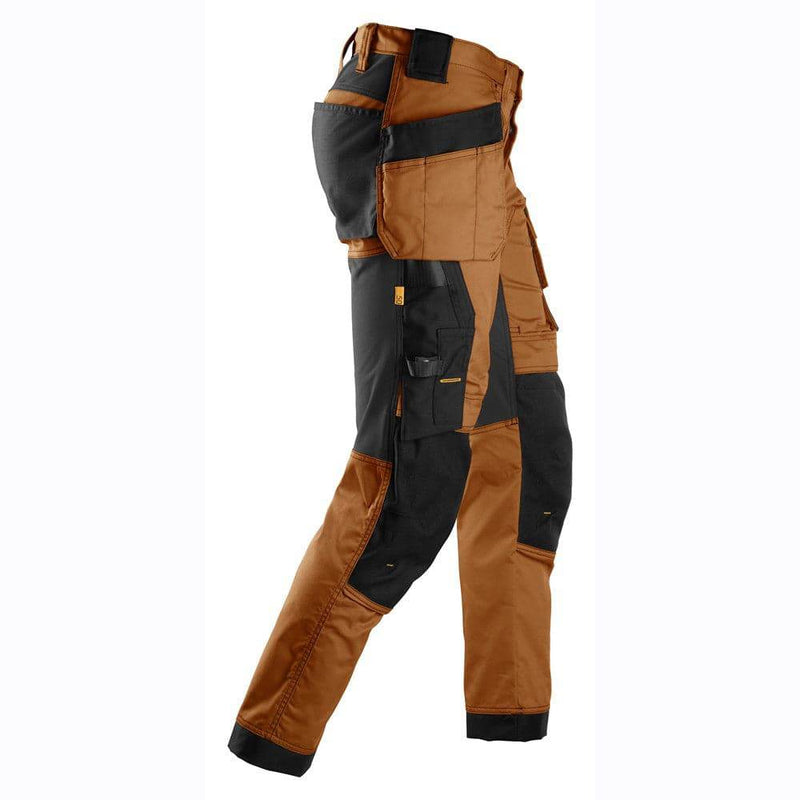 Snickers 6241 AllroundWork, Stretch Work Knee Pad Trousers Holster Pockets Brown - KNEE PAD TROUSERS