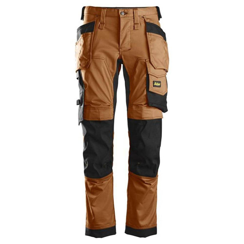 Snickers 6241 AllroundWork, Stretch Work Knee Pad Trousers Holster Pockets Brown - KNEE PAD TROUSERS