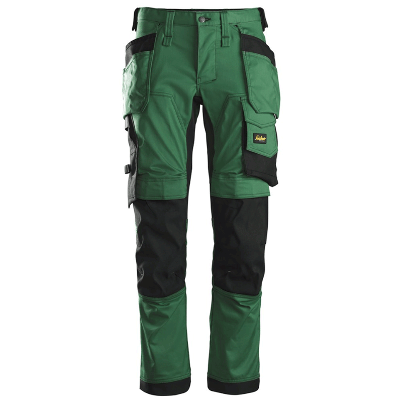 Snickers 6241 AllroundWork, Stretch Work Knee Pad Trousers Holster Pockets Forest Green - KNEE PAD TROUSERS