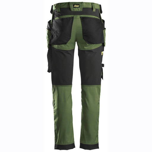 Snickers 6241 AllroundWork, Stretch Work Knee Pad Trousers Holster Pockets Khaki Green - KNEE PAD TROUSERS