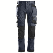 Snickers 6241 AllroundWork, Stretch Work Knee Pad Trousers Holster Pockets Navy Blue - KNEE PAD TROUSERS