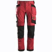 Snickers 6241 AllroundWork, Stretch Work Knee Pad Trousers Holster Pockets Red - Apparel & Accessories > Clothing > Uniforms & Workwear > Contractor Pants & Coveralls KNEE PAD TROUSERS