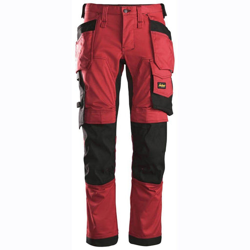 Snickers 6241 AllroundWork, Stretch Work Knee Pad Trousers Holster Pockets Red - Apparel & Accessories > Clothing > Uniforms & Workwear > Contractor Pants & Coveralls KNEE PAD TROUSERS