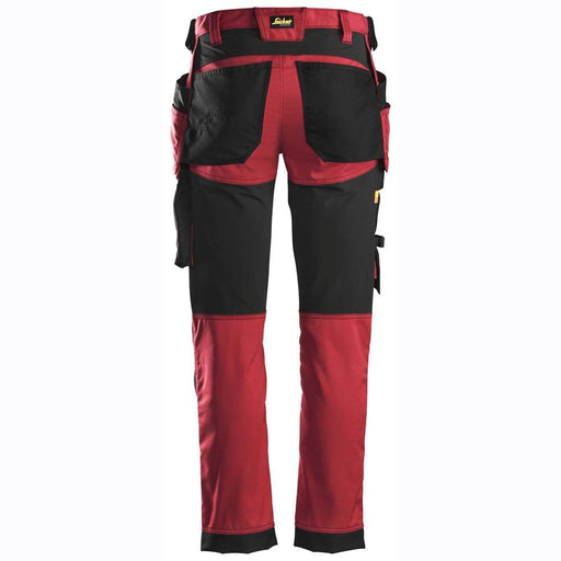 Snickers 6241 AllroundWork, Stretch Work Knee Pad Trousers Holster Pockets Red - Apparel & Accessories > Clothing > Uniforms & Workwear > Contractor Pants & Coveralls KNEE PAD TROUSERS
