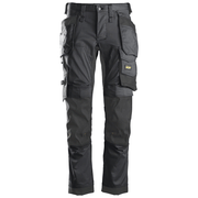 Snickers 6241 AllroundWork, Stretch Work Knee Pad Trousers Holster Pockets Steel Grey - KNEE PAD TROUSERS