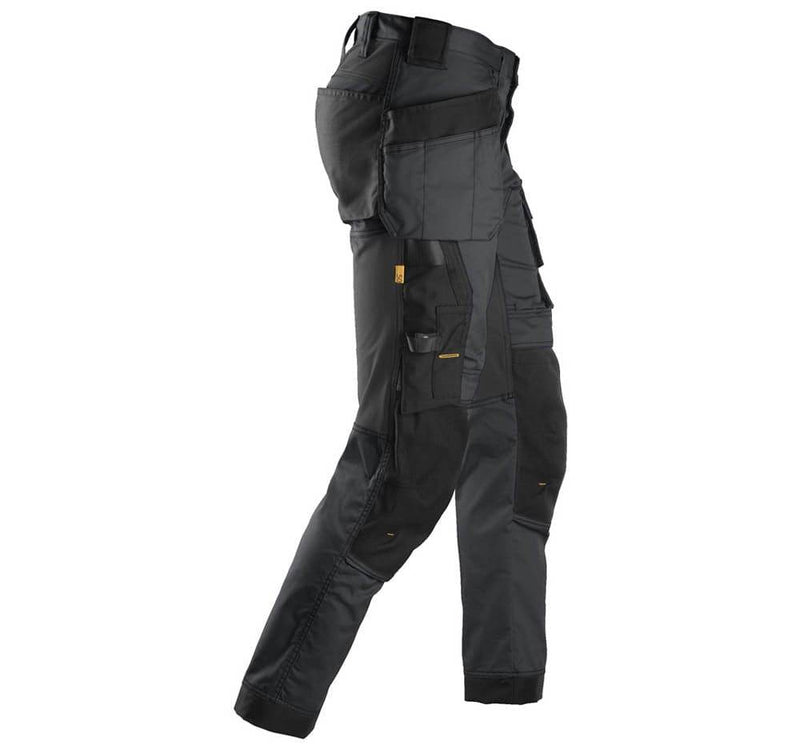 Snickers 6241 AllroundWork, Stretch Work Knee Pad Trousers Holster Pockets Steel Grey - KNEE PAD TROUSERS