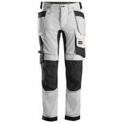 Snickers 6241 AllroundWork, Stretch Work Knee Pad Trousers Holster Pockets White/Black - KNEE PAD TROUSERS