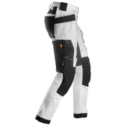 Snickers 6241 AllroundWork, Stretch Work Knee Pad Trousers Holster Pockets White/Black - KNEE PAD TROUSERS