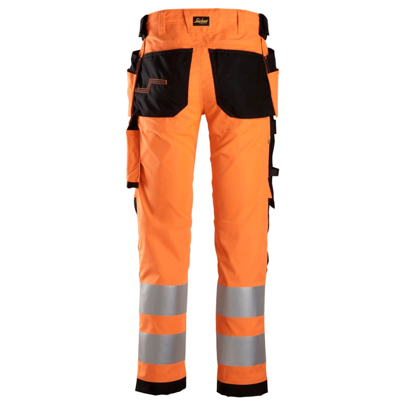 Snickers 6243 AllroundWork, Hi-Vis Stretch Kneepad Holster Work Trousers Class 2 Various Colours - HI-VIS TROUSERS
