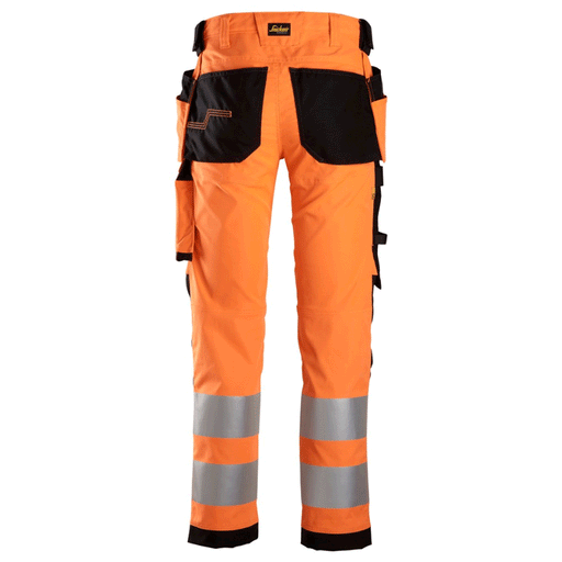 Snickers 6243 AllroundWork, Hi-Vis Stretch Kneepad Holster Work Trousers Class 2 Various Colours - HI-VIS TROUSERS
