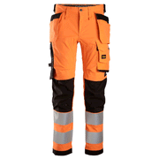 Snickers 6243 AllroundWork, Hi-Vis Stretch Kneepad Holster Work Trousers Class 2 Orange / Black / 96 (33" Waist, 30" Leg) - Apparel & Accessories > Clothing > Uniforms & Workwear > Contractor Pants & Coveralls SALE HI-VIS TROUSERS