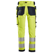 Snickers 6243 AllroundWork, Hi-Vis Stretch Kneepad Holster Work Trousers Class 2 Various Colours - HI-VIS TROUSERS